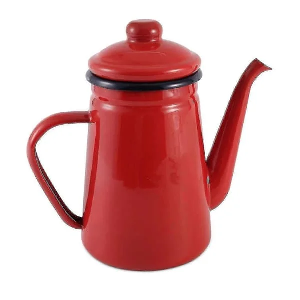 1.1L Emalj Kaffekanna Hand Tekanna för Induktionshäll Gasspis Universal Röd Värmebeständig Hällpip och Spishäll Bryggning 250910hyfggx1167 1.1L Emalj Kaffekanna Hand Tekanna för Induktionshäll Gasspis Universal Röd Värmebeständig Hällpip och Spishäll Bryggning 250910hyfggx1167