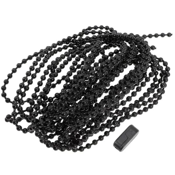 1 Set av Rullgardinskedja med Pärlor, Gardin Pärlrep Rullgardinskedja med Spänne Black 500X0.3cm KK-FGDT7.10-19055 1 Set av Rullgardinskedja med Pärlor, Gardin Pärlrep Rullgardinskedja med Spänne Black 500X0.3cm KK-FGDT7.10-19055