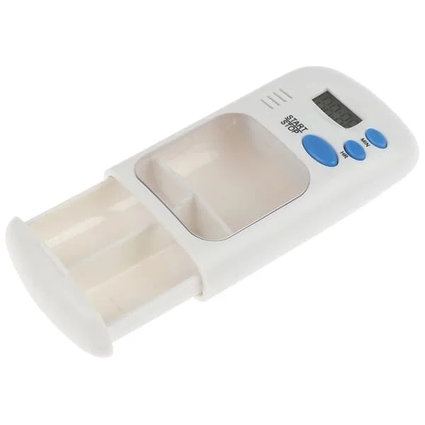 1 st Bärbar 2/4 Fack Smart Elektronisk Timer Pillerfodral Alarm Timer Pillerpåminnelse Förvaringslåda för Utomhusresor ANMOMO16397