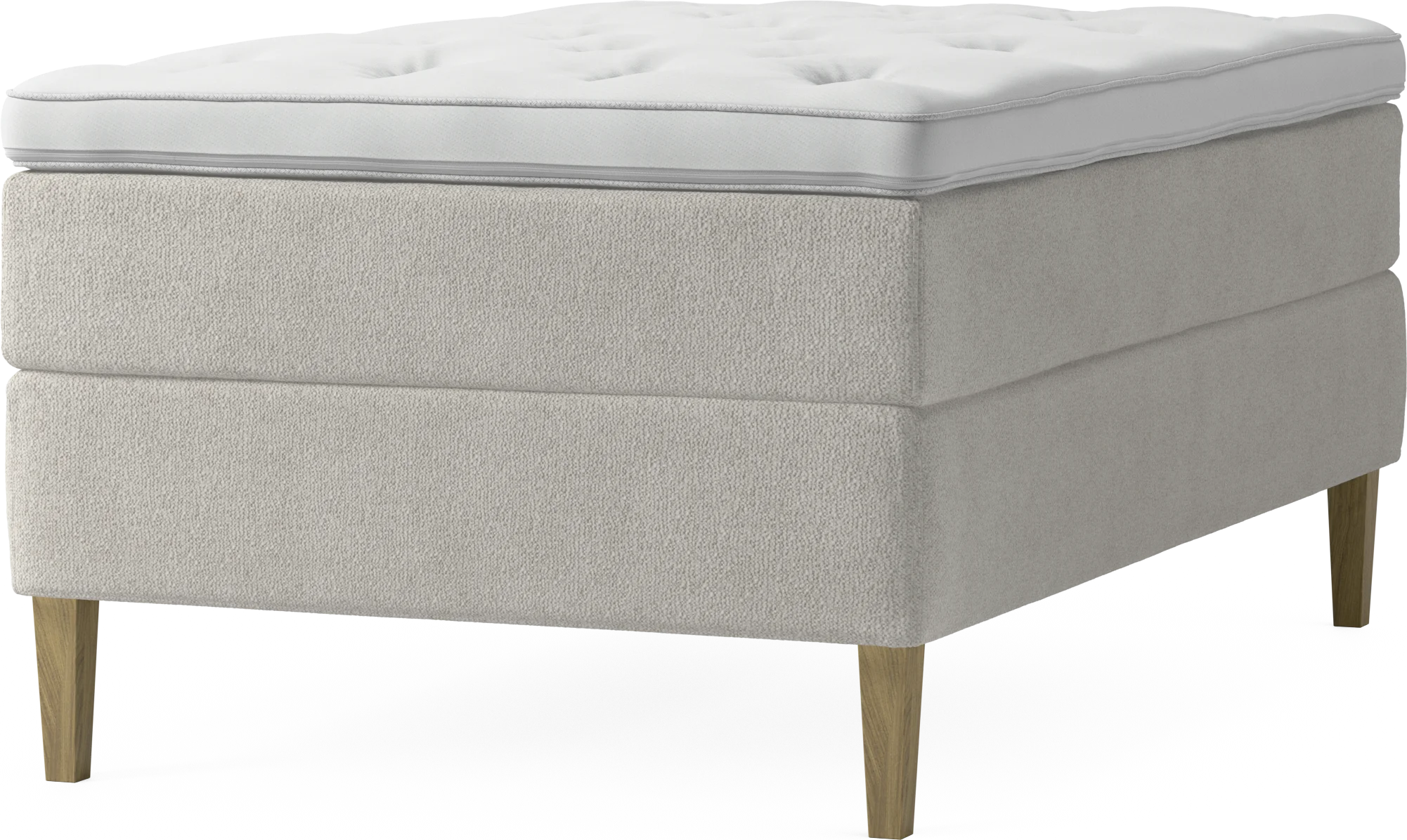 Delux Dream Kontinentalsäng, enkelsäng 120 cm med bäddmadrass och sängben D1xus