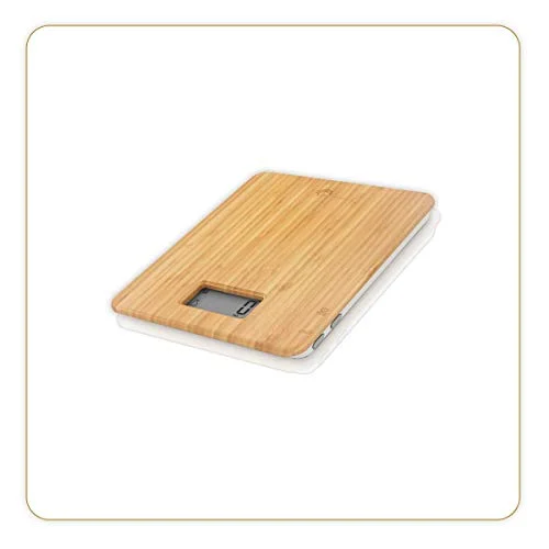 LITTLE BALANCE 8344 Happy Food elektronisk köksvåg 5 kg/1 g äkta bambubricka bambu design 3760240783442