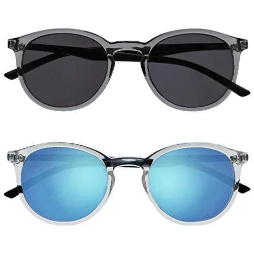 OPULIZE Met 2 pack stora män kvinnor grå klara svarta armar läsning solglasögon UV400 SS60 7C +3,50 5055955356004