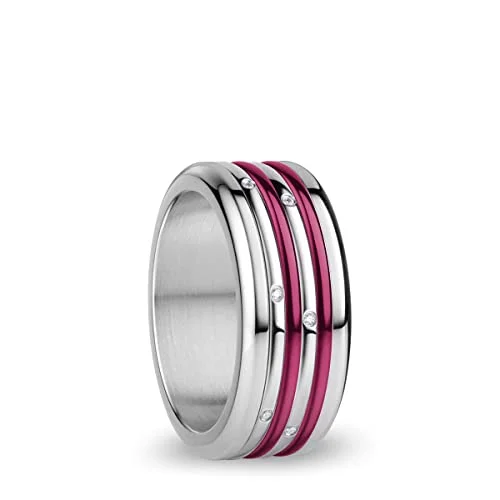Kombinationsring i silver och lila från BERING, för kvinnor, med en unik anordning att vrida loss byta, Yukon 4894041773728