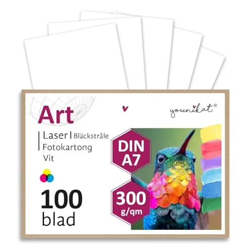 100 pack blanka kort i DIN A7 DIY för att designa själv, pyssla, måla, skriva på anteckningar, som indexkort och mycket mer dv411 4251661400494