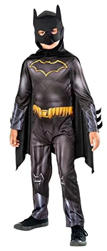 Rubies Batman dräkt för barn, Green Collection, hållbar kostym, jumpsuit med kappa och mask, officiella DC Comics halloween, karneval, jul födelsedag 195884054093