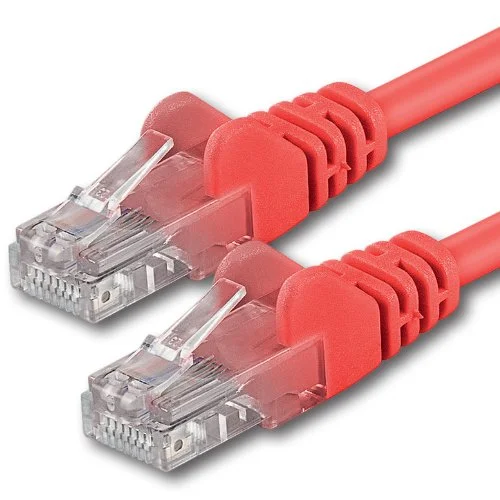 1m röd 1 stycke (PACK) CAT.6 CAT6 Ethernet LAN nätverkskabel 1000Mbit / s patchkabel 4250344852636