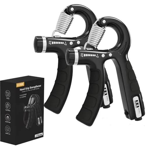 handtränare, set om 2 underarmstränare, justerbart handtag 560 kg, handunderarmstränare, greppstyrkestränare, halkfritt handtag, för idrottare och handåterhämtning 781661617133