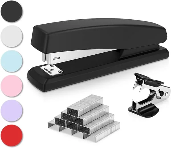 1 pc Deli Stapler, Desktop Model, Office Stapler, 25 Sheet Capacity, Includes 5000 Staples and Staple Remover, Black HY-SY-081103960