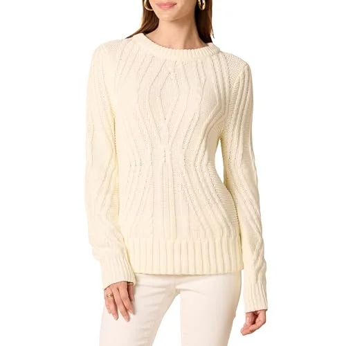 Amazon Essentials dam 100% bomull crewneck kabeltröja, elfenben, XX Large 195111556772