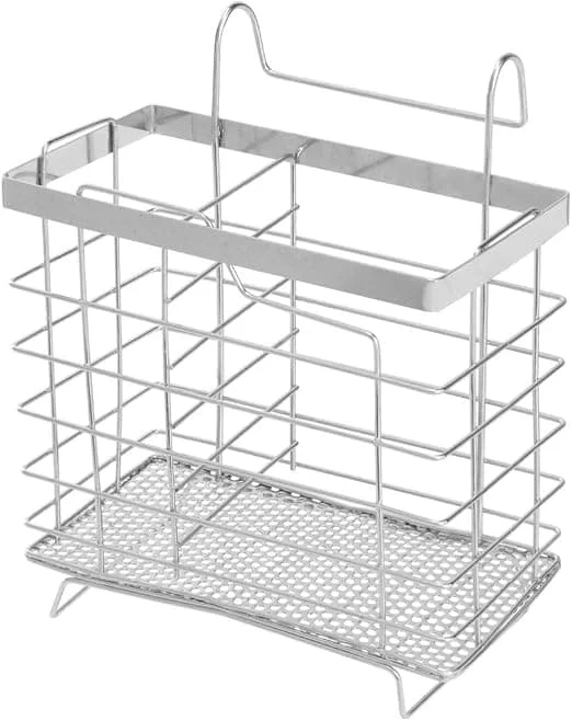1 silverfärgad rostfritt stål hängande besticks torkställ rektangulär Fyd04-003952SR