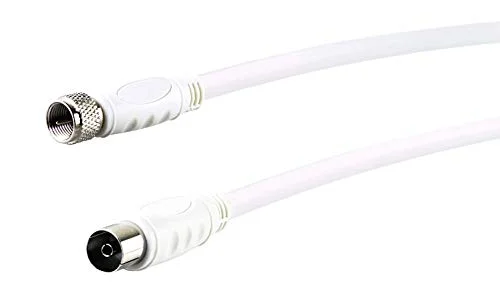 SCHWAIGER KVCKHQ191 532 SAT antennadapterkabel/1,5 m anslutningskabel/konfektionerad/90 dB/2 delad skärm/F kontakt > IEC uttag/vit 4004005177657