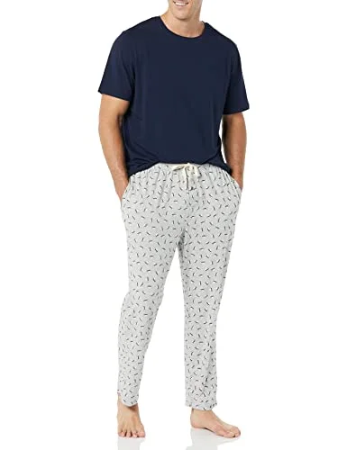 Amazon Essentials herr bomull modal pyjamasset, grå puffin, X Large 192912459899