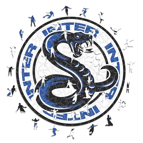 Iconic Puzzles, Inter Snake, Officiell produkt, träpussel för vuxna och barn, 100% hållbart trä, storlek S 150 stycken 806812216659