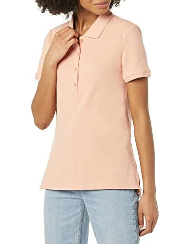 Amazon Essentials kortärmad pikétröja för kvinnor (finns i plusstorlek), korallrosa, small 196433130176