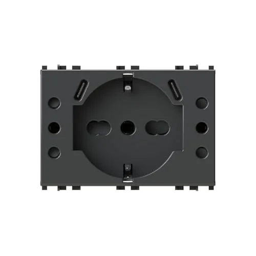4Box P503 3.0A USB inbyggt uttag kompatibel med Vimar® Arkè™ grå 8053839324085