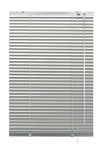 GARDINIA Aluminiumpersienn, Insyn ljus och bländskydd, Vägg takmontering, Monteringssats ingår, Silver, 100 x 240 cm (BxH) 4003018069256