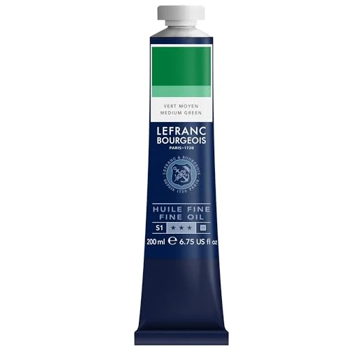 Lefranc Bourgeois 301833 Fin oljefärg i utmärkt kvalitet, ljusäkta med jämn konsistens, 200 ml tub, perfekt för kilram, duk, målarbox grön jord 3013643018346