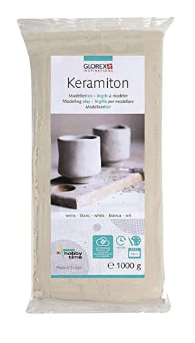 GLOREX 6 1780 702 keramiton vit, 1 000 g modelleringsmassa, lufthärdande och brandfarlig, luktfri, för kastruller hantverk 4013340807020
