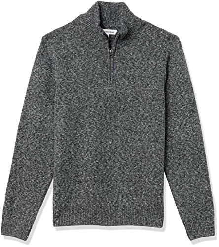 Amazon Essentials långärmad tröja med mjuk beröring kvartsblixtlås, kolmarl, Large 195111096575