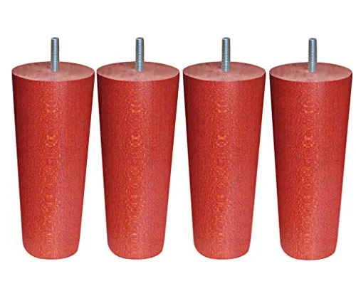 Margot stuga koniskt 4 stycken fötter för laterrost trä 7,5 x 20 cm, trä, teskål merisier, cm 3700527828138