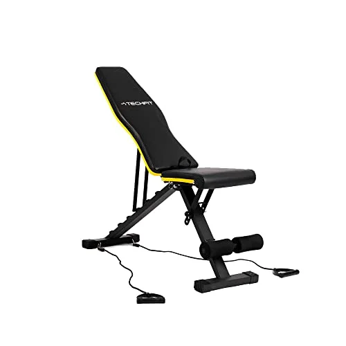 TechFit Justerbar viktbänk komplett träningsbänk, hopfällbar platt lutning nedgång 5949096565787