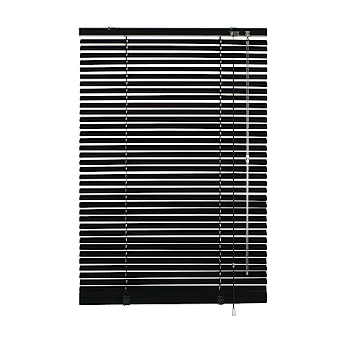 Gardinia Aluminium jalusi, Insynsskydd, Ljusskydd, Bländskydd, Vägg och takmontering, Aluminiumjalusi, Svart, 60 x 175 cm 4003018375975