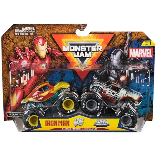 Monster Jam Marvel 2 Die Cast fordon 1:64 äkta Trucks officiella samlarfordon skala leksak för barn 3 år och uppåt slumpmässig modell 681147026445