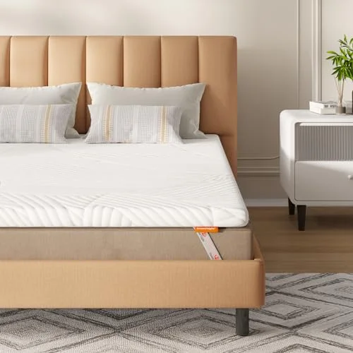 Sweetnight topper 180 x 200 cm, viskoelastiskt madrassöverdrag, gelskum, 200, 5 cm höjd gel minnesskum bäddmadrass med avtagbart och tvättbart överdrag, vit, H2 713929533008