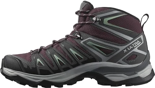Salomon X Ultra Pioneer Mid Gore tex dam Vandringssko, Winetasting magnet granit grön, 40 2/3 EU 195751147705