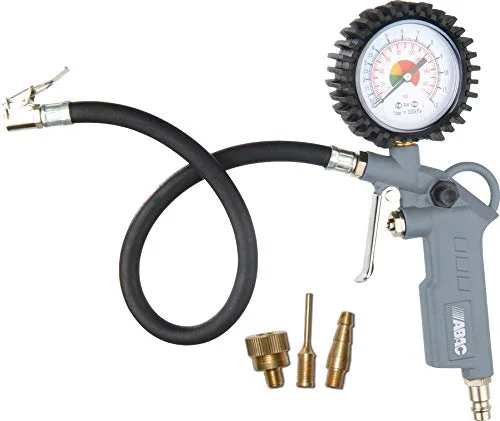 ABAC 3 delad däck uppblåsande pistol för G 580 kompressor, inklusive uppblåsning med manometer och luftbitar, Max. 8 bar 8024900711974