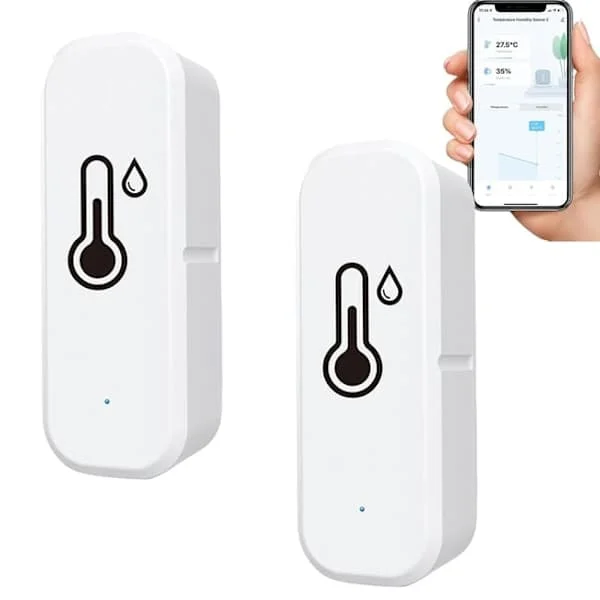 1/2/4 st Trådlös termometer och hygrometer – Smart WiFi temperatur- och luftfuktighetsmätare med appfjärrövervakning Vit-FX- 2-pack 2-pack 2-pack HY-SY-080609100 1/2/4 st Trådlös termometer och hygrometer – Smart WiFi temperatur- och luftfuktighetsmätare med appfjärrövervakning Vit-FX- 2-pack 2-pack 2-pack HY-SY-080609100