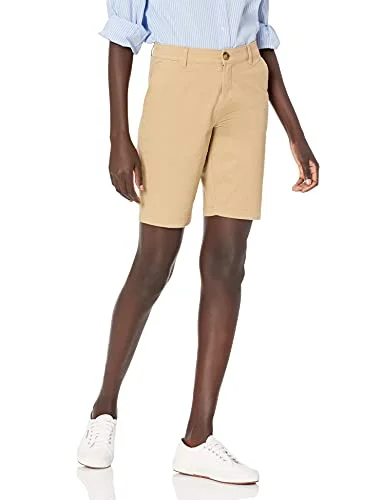 Amazon Essentials dam kakifärgade bermudashorts med medelhög midja och 25 cm innerbenlängd, kakibrun, 46 195111433882
