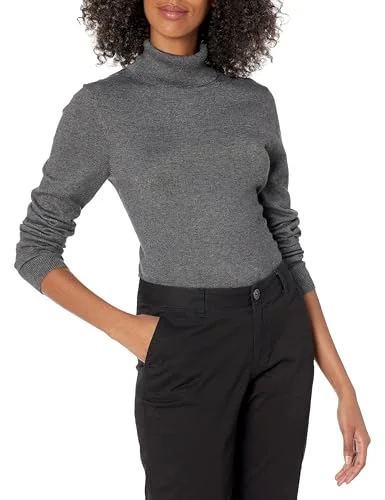 Amazon Essentials Women's Lätt långärmad tröja med polokrage klassisk passform (finns i plusstorlek), Kolsvart ljung, 3X 196433587369