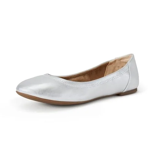 Amazon Essentials kvinnors Belice Slip On Ballet platt, silver, 37.5 EU Bred 840809187218