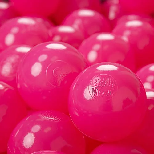 KiddyMoon 700 Ø 7 cm barnbollar lekbollar för bollbad baby enfärgad plastbollar tillverkad i EU, mörkrosa 5902687416899