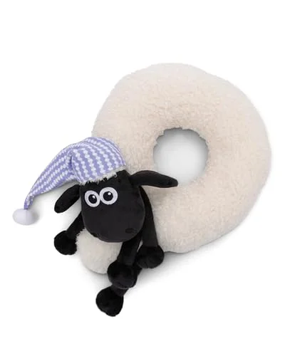 NICI Nackkudde för barn Shaun the Sheep 25x25cm Fluffig barnkudde flickor och pojkar Perfekt som resekudde 49655 4012390496550