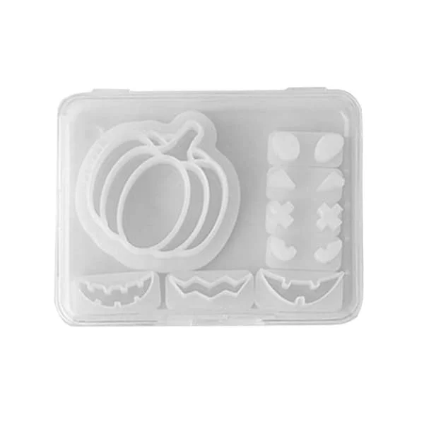 1 Set Halloween Pumpa Skärare Form Rolig Föränderlig Uttryck Örhängen Hänge Nyckelring 3D Kaka DIY Hantverk Polymerlera Stämplare Tillverkningsform gogo-611w-13584