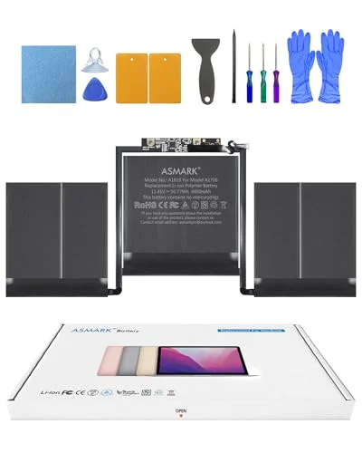 ASMARK-batteri för MacBook Pro 13-tums A1706(2016-2017) Batteri bärbar dator 6975037690125