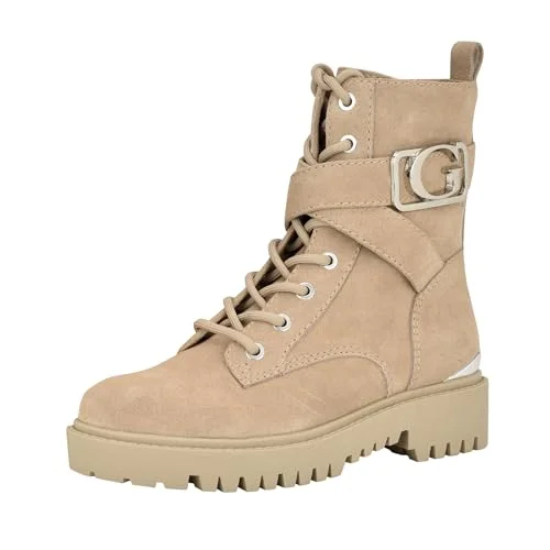GUESS Gworana Combat Boot för kvinnor, Taupe mocka 240, 37.5 EU 196826984966