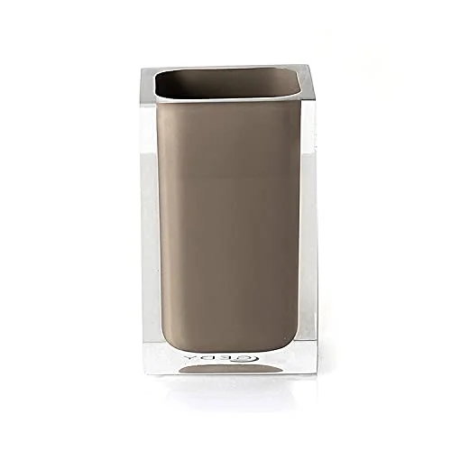 Gedy Auckland Bagno Tortora, Storlekar och Vikt: 11X7,2X7,2 CM & 0,29 kg, Högkvalitativ transparent harts tandborsthållare, FoU design, handgjord, 2 års garanti, unik 8003341296400