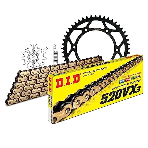 Kedjesats DID stål 520 VX3/116 klämmslås för Husqvarna TE TC 350610 ccm tillverkningsår 19902007 4068202076816