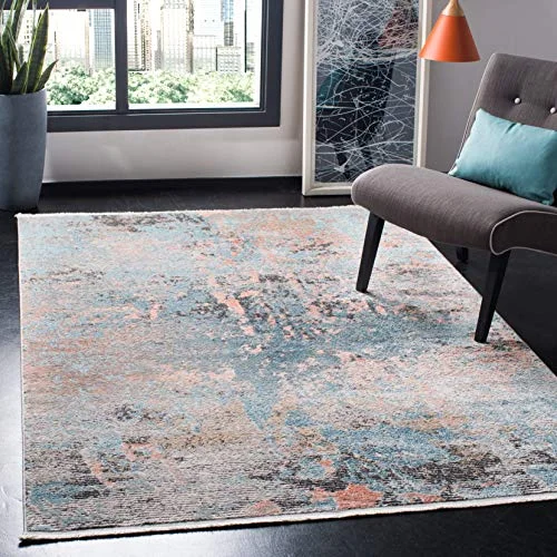 Safavieh samtida inomhusvävd rektangulär matta, shivan kollektion, SHV751, i blått/elfenben, 91 x 152 cm för vardagsrum, sovrum eller valfritt inomhusutrymme 889048828605