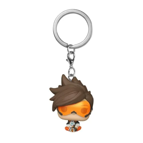 Funko POP! Nyckelring: Overwatch 2 Tracer Nyhetsnyckelring Samlingsbar minifigur Strumpfyllare Presentidé Officiell Merchandise Videospelsfans Ryggsäcksdekoration 889698767422