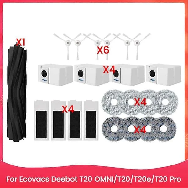 1 set borstfilter dammpåse och moppdukset för Ecovacs Deebot T20 As Shown F5260804FG363