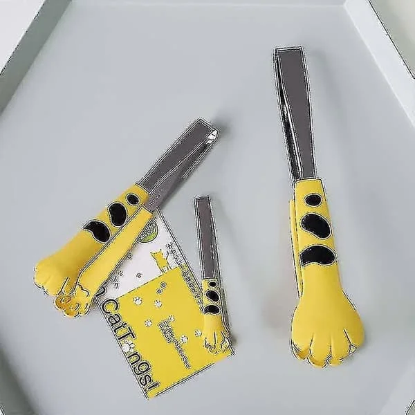 1-pack Katt-Tångar Köks Tångar 24cm Kattklo-formade Mat Tångar Kökstillbehör (gul) DD-0514-3265