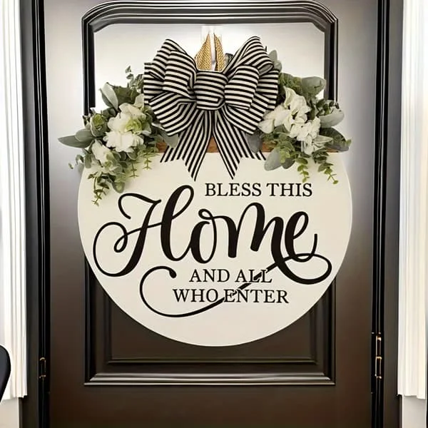 1 st ”Bless This Home” Dörrkrans – Mångsidig Dekoration för Framdörren med Söt Välkomstmeddelande för Alla Säsonger – Året Runt (FMY) Bless This Home MYT-10060099 1 st ”Bless This Home” Dörrkrans – Mångsidig Dekoration för Framdörren med Söt Välkomstmeddelande för Alla Säsonger – Året Runt (FMY) Bless This Home MYT-10060099