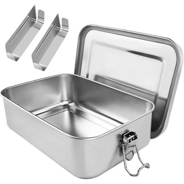 1 matlåda i rostfritt stål 1400 ml, 3 avtagbara fack, lufttät, BPA-fri, för kontor och resor Fy16-CD-LYH03810 1 matlåda i rostfritt stål 1400 ml, 3 avtagbara fack, lufttät, BPA-fri, för kontor och resor Fy16-CD-LYH03810