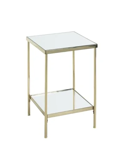 HAKU Möbel Sidobord mässingspläterad, Metall, spegel 5 mm Storlek: B 28 cm x H 46 D cm, Stil: Art déco 4001070521873