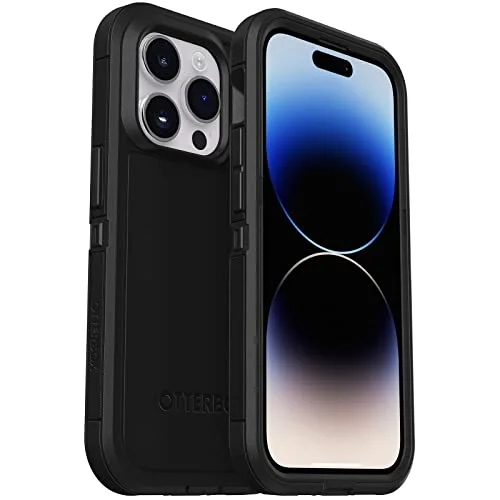 OtterBox iPhone 14 Pro Max (endast) Defender Series XT fodral svart, skärmlös, robust, knäpps till MagSafe, snodd 840262387422