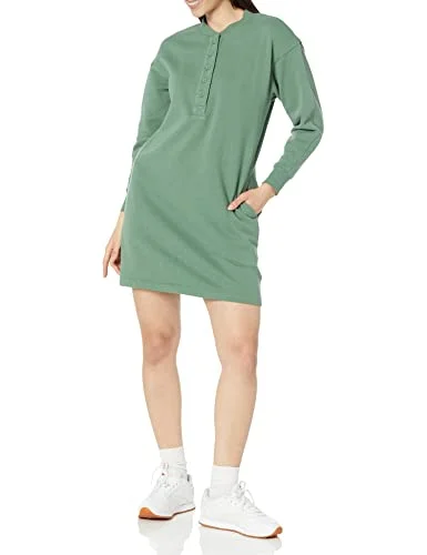 Amazon Essentials stickad Henley sweatshirt för kvinnor (finns i plusstorlek), salviagrön, liten 196433796501